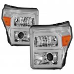 2012 Ford F350 Super Duty LED Tube DRL Projector Headlights