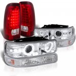 2002 Chevy Silverado 1500HD Halo Projector Headlights LED Tail Lights