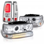 2001 Chevy Silverado 1500HD Halo Projector Headlights LED Bumper Tube Tail Lights