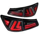 2006 Lexus IS250 Black LED Tail Lights Red Tube