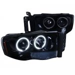 2005 Dodge Ram 2500 Smoked Halo Projector Headlights with LED