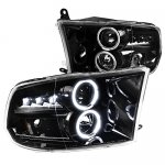 2012 Dodge Ram 3500 Glossy Black Halo Projector Headlights