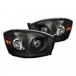 2009 Dodge Ram 3500 Black Retrofit Projector Headlights