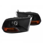 2012 Dodge Ram 3500 Black Retrofit Projector Headlights