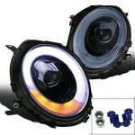 2007 Mini Cooper Smoked LED DRL Projector Headlights