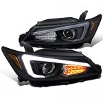 2012 Scion tC Black LED DRL Signal Projector Headlights