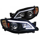 2008 Subaru WRX Black LED DRL Projector Headlights