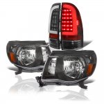 2009 Toyota Tacoma Black Headlights and Tube LED Tail Lights