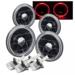 1972 Cadillac Calais Black Red Halo LED Headlights Conversion Kit