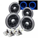 1987 BMW 3 Series Black Blue Halo LED Headlights Conversion Kit