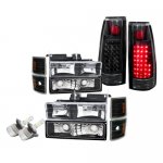 1996 Chevy 2500 Pickup Black LED Headlights Conversion LED Tail Lights