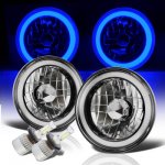 1975 Ford F150 Blue Halo Tube Black Chrome LED Headlights Kit