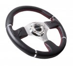 NRG Steering Wheel RST-008R 350MM Leather Flat Carbon Thumb Rests