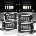 1986 Ford LTD Black DRL LED Headlights Conversion Low and High Beams