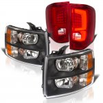 2014 Chevy Silverado 2500HD Black Headlights and Red Custom LED Tail Lights