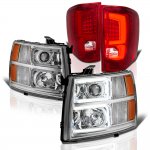 2008 Chevy Silverado 2500HD Custom DRL Projector Headlights LED Tail Lights