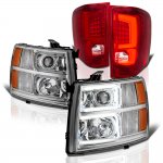 2009 Chevy Silverado 3500HD Custom DRL Projector Headlights LED Tail Lights