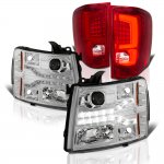 2013 Chevy Silverado 2500HD Facelift DRL Projector Headlights Custom LED Tail Lights