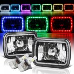 1991 Chevy Blazer Color SMD Halo Black Chrome LED Headlights Kit Remote