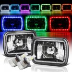 1997 Chevy Tahoe Color SMD Halo Black Chrome LED Headlights Kit Remote