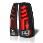 1989 Chevy 1500 Pickup Black Red Tube LED Tail Lights