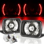 1982 Chevy Cavalier Red LED Black Chrome LED Headlights Kit