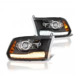 2011 Dodge Ram 2500 Black Projector Headlights Premium LED DRL Signal Lights