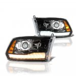 2015 Dodge Ram 2500 Glossy Black Projector Headlights Premium LED DRL Signal Lights