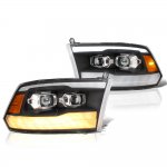 2011 Dodge Ram 2500 Black DRL Projector Headlights LED Signal Lights