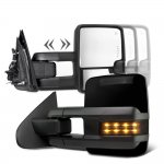 2014 Chevy Silverado Glossy Black Towing Mirrors Smoked LED Lights Power Heated