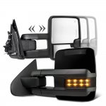 2018 Chevy Silverado Glossy Black Towing Mirrors Smoked LED Lights Power Heated