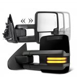 2018 Chevy Silverado Glossy Black Towing Mirrors Smoked LED DRL Power Heated