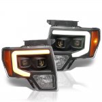 2013 Ford F150 Black Projector Headlights LED DRL Dynamic Signal Activation