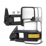 Chevy Silverado 3500 2003-2006 Chrome Towing Mirrors Smoked LED DRL Power Heated