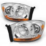 Dodge Ram 2500 2006-2009 Clear Headlights Amber Bar