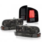 2001 Chevy S10 Smoked Headlights Set Black Tinted LED Tail Lights
