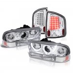 1998 Chevy S10 Halo Projector Headlights Set Clear LED Tail Lights