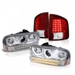 2001 Chevy S10 Halo Projector Headlights LED Bumper Lights and LED Tail Lights