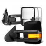 Toyota Sequoia 2008-2020 Glossy Black Towing Mirrors Tube LED Power Heated