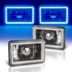 1987 Dodge Dakota Blue LED Halo Black Sealed Beam Headlight Conversion