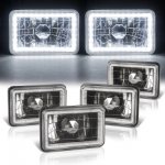 Cadillac Cimarron 1982-1985 LED Halo Black Sealed Beam Headlight Conversion Low and High Beams