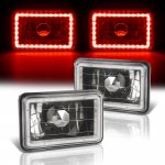 1997 Chevy S10 Red LED Halo Black Sealed Beam Headlight Conversion