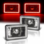 Ford LTD Crown Victoria 1988-1991 Red LED Halo Black Sealed Beam Headlight Conversion