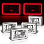 1983 Cadillac Cimarron Red Halo Tube Sealed Beam Headlight Conversion Low and High Beams