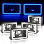 Chevy Suburban 1981-1988 Blue Halo Tube Black Sealed Beam Headlight Conversion Low and High Beams