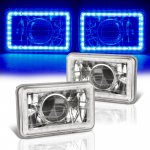 1987 Dodge Dakota Blue LED Halo Sealed Beam Projector Headlight Conversion