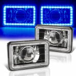 1984 Chevy Celebrity Blue LED Halo Black Sealed Beam Projector Headlight Conversion
