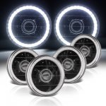 1973 Dodge Challenger LED Halo Black Sealed Beam Projector Headlight Conversion