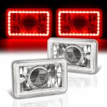 1977 Plymouth Fury Red LED Halo Sealed Beam Projector Headlight Conversion
