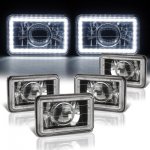 1982 Cadillac Eldorado LED Halo Black Sealed Beam Projector Headlight Conversion Low and High Beams